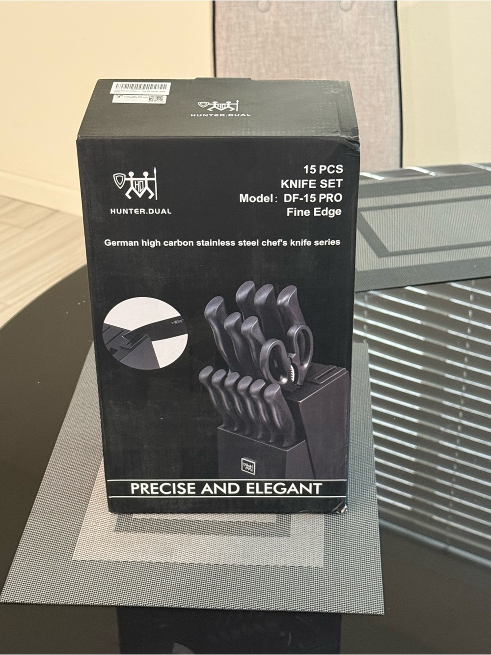 Hunter Black Knife Block Set 15-Piece